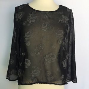 ZARA black rose high-low top